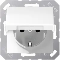 JUNG AS500 wandcontactdoos RA m/deksel inbouw Glanzend wit
