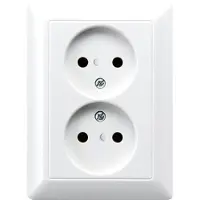 JUNG Wandcontactdoos Dubbel - Inbouw - Wit