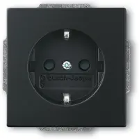 Busch-Jaeger Future Linear Wandcontactdoos 1V + Randaarde KV Mat Zwart