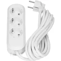 Bachmann SMART stekkerdoos 3x geaard contact, geschroefd, wit, 3 m