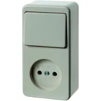 Hager Berker Combinatieschakelaar Contactdoos Zonder Massacontact Wit Oppervlak - 61673640