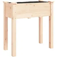 vidaXL Plantenbak met voering 71x37x76 cm massief vurenhout