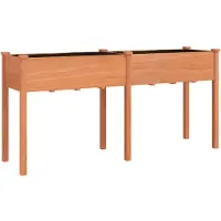 vidaXL Plantenbak met voering 161x45x76 cm massief vurenhout bruin