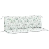 vidaXL Tuinbankkussens 2 st bladpatroon 150x50x7 cm stof