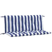 vidaXL Tuinbankkussens 2 st gestreept 120x50x7 cm stof wit en blauw