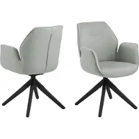 AC Design Aura eetkamerstoel met armleuning rubberhout/stof 2 stuks