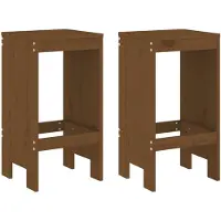 vidaXL Barkruk, 2 stuks, honingbruin, 40x36x75 cm, massief grenenhout