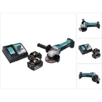 Makita DGA 452 RT accu haakse slijper 18 V 115 mm + 2x accu 5,0 Ah + oplader