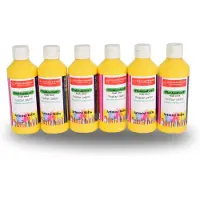 Merkloos Plakkaatverf Set 6x Geel Hoge Pigmentatie 5cm Breed 16cm Hoog Afwasbaar Waterbasis Verf voor Kunstenaars &