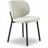 Scandinavian Living Eetstoel Ranum in crème witte boucle teddy stof