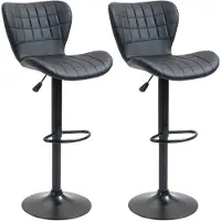 Zenzee Barkrukken set van 2 - Barkrukken - Stoelen - Zwart - 47 cm x 56 cm x 89-109 cm