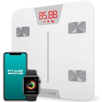 FITAGE Smart Scale met app meet 17 lichaamswaarden - Wit