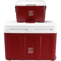 Brisby 40 Liter Elektrische Koelbox met 12V, 220/230 Volt Aansluiting – AC/DC - inclusief passieve koelbox - ROOD