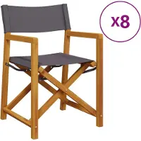 vidaXL Tuinstoelen 8 st inklapbaar stof donkergrijs