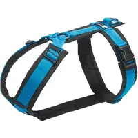 AnnyX hondentuig speurtuig harnas-y-tuig maat M-zwart blauw-geschikt voor borstomtrek 62 tot 74cm