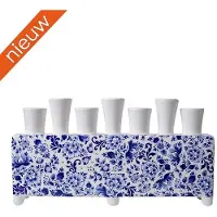 Heinen Delfts Blauw Tulpenvaas Delfts blauw rechthoek