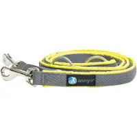 AnnyX verstelbare Hondenriem - PROTECT - Grijs/Neongeel - Lengte 3 meter - 2,5cm breed - politielijn - Trainingslijn - Voor middelgrote tot grote (sterke) honden