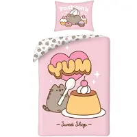 Pusheen Dekbedovertrek, Yum - Eenpersoons - 140 x 200 + 70 x 90 cm - Katoen