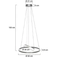 Steinhauer Hanglamp Ringlux staal 60cm met binnenplaat