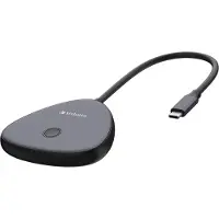 Verbatim WDA-02 - Draadloze USB-C 4K Beeldschermadapter met Hub - Zwart