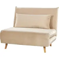 Beliani SETTEN - Slaapbank-Beige-Fluweel