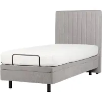 Beliani DUKE II - Eenpersoonsbed - Grijs - 90 x 200 cm - Polyester