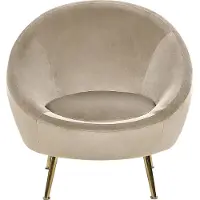 Beliani LANGA - Fauteuil-Beige-Fluweel