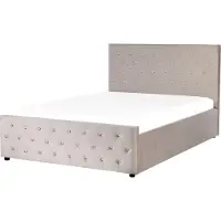 Beliani AMIENS - Bed met opbergruimte - Taupe - 140 x 200 cm - Fluweel