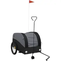 vidaXL Fietstrailer 45 kg ijzer zwart
