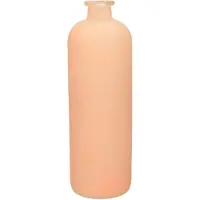 Merkloos Jodeco Bloemenvaas Avignon - Fles model - glas - mat zalm roze - H33 x D11 cm - Vazen