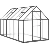 vidaXL Tuinkas met basisframe 334x169x195 cm aluminium antracietkleur