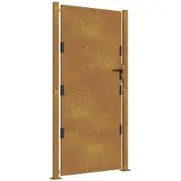 vidaXL Tuinpoort 100 x 200 cm Gepoedercoat staal Zwart Vergrendelbaar
