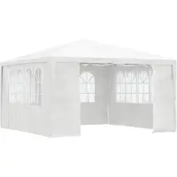 vidaXL - Partytent - met - zijwanden - professioneel - 90 - g/m² - 4x4 - m - wit