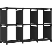 vidaXL Kast met 6 vakken 103x30x72,5 cm stof zwart