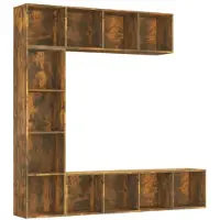 vidaXL 3-delige boekenkast- / tv-meubelset 180x30x180 cm gerookt eiken