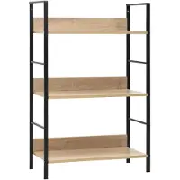 vidaXL Boekenkast 3 schappen 60x27,6x90,5 cm bewerkt hout eikenkleurig