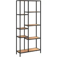 vidaXL Boekenkast 80x30x180 cm staal en bewerkt hout