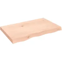 vidaXL Wandschap 80x50x(2-6) cm onbehandeld massief eikenhout