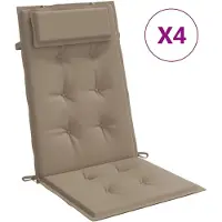 vidaXL Stoelkussens 4 st hoge rug oxford stof taupe