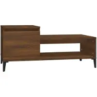 vidaXL Salontafel 100x50x45 cm bewerkt hout bruineiken