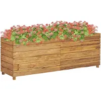 vidaXL Plantenbak verhoogd 150x40x55 cm gerecycled teakhout en staal