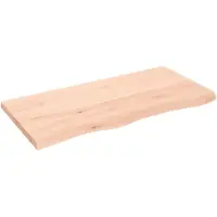 vidaXL Wandschap 100x50x(2-4) cm onbehandeld massief eikenhout