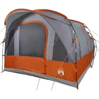 vidaXL Tunneltent 3-persoons waterdicht grijs en oranje