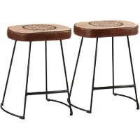 vidaXL Barkruk, 2 stuks, donkerbruin, 40x29,5x53 cm
