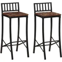 vidaXL Barstoelen 2 st massief gerecycled hout
