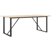 vidaXL Eettafel O-frame 200x100x75 cm massief grenenhout en staal