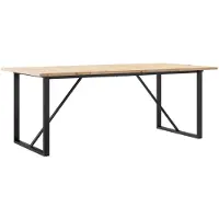 vidaXL Eettafel O-frame 200x100x75,5 cm grenenhout en staal