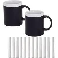 Merkloos 2x Beschrijfbare koffiemok wit - Bekers