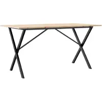 vidaXL Eettafel X-frame 160x80x75 cm massief grenenhout en staal