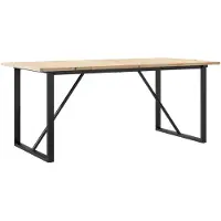vidaXL Eettafel O-frame 180x90x75,5 cm massief grenenhout en staal